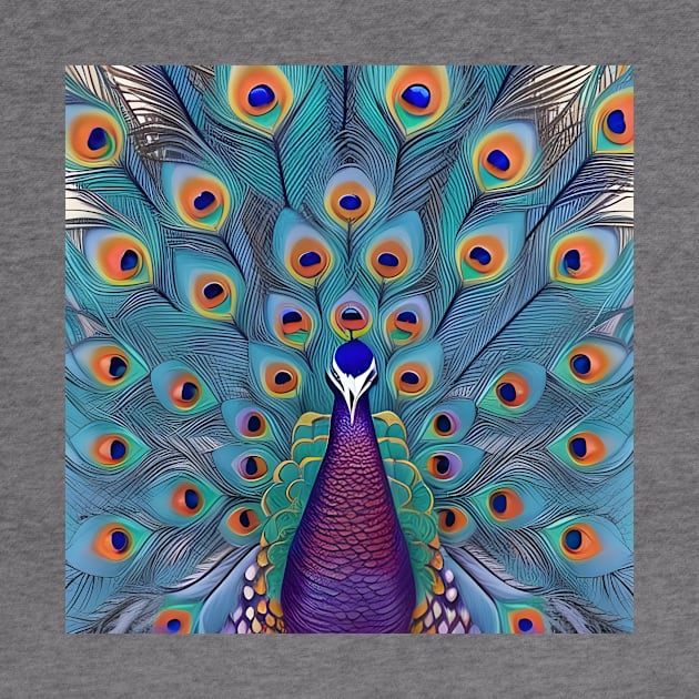 Majestic Plumage: A Peacock's Display by AlienMirror